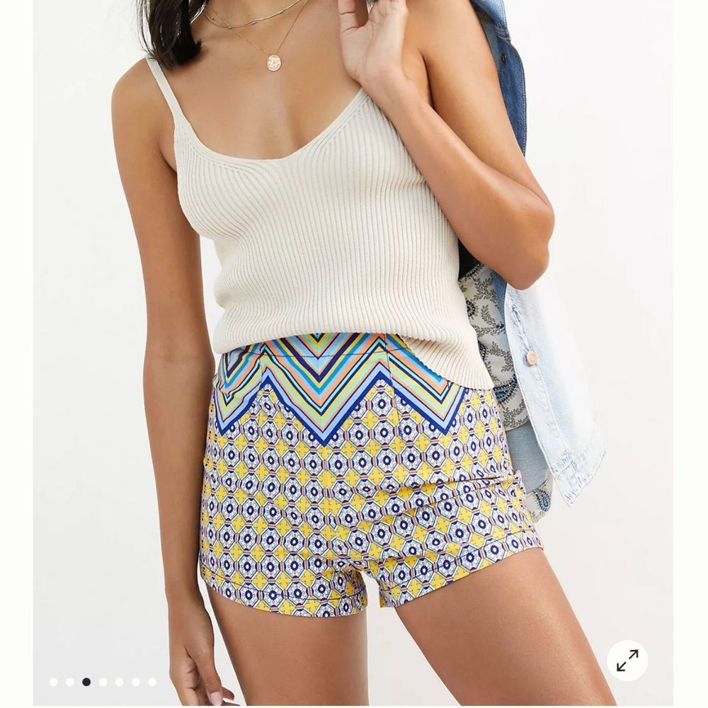 NWT Anthropologie Maeve Women’s Sz 2 High-Rise Relaxed‎ Geometric Pull On Shorts